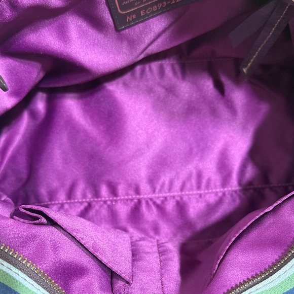 Coach Legacy Stripe Varsity Tote Bag Multicolor Canvas & Brown Leather –  12613 - Picture 16 of 16